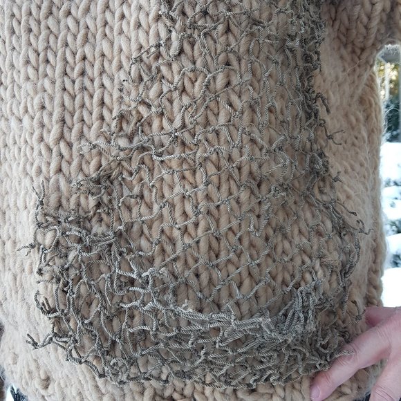 Wool winter set, hazelnut, sweater and matching hat, hand knitted - Picture 7 of 10